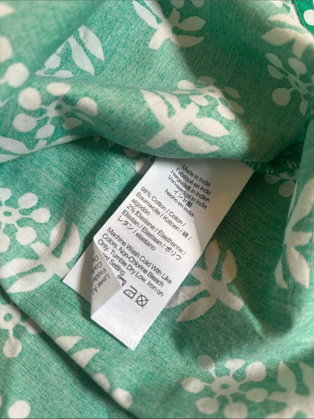 J. Crew Green Floral-Print Ruffle Cap Sleeve top